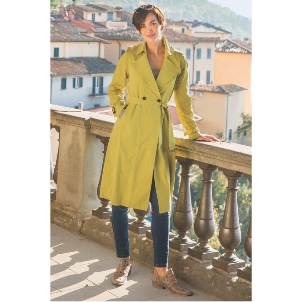 Soft Surroundings Green Trench Coat